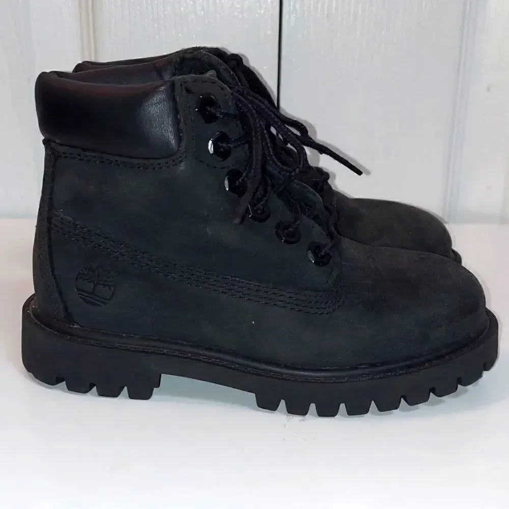 Timberland Black Nubuck Leather Boots Sz 9